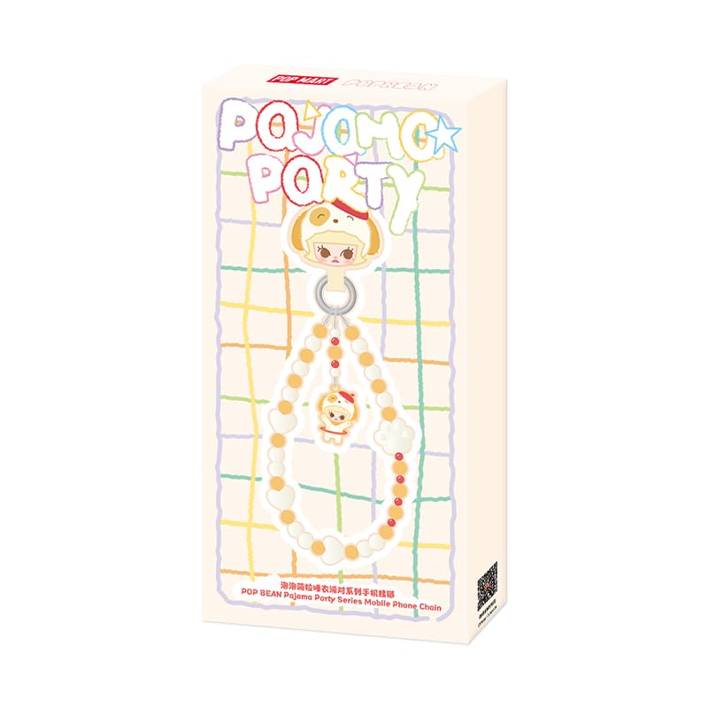 

POP MART POP BEAN Pajama Party Mobile Phone Chain Pop Mart Gachapon Blind Box Figure Plastic Model Premium Toy PVC Soft Vinyl Original Character