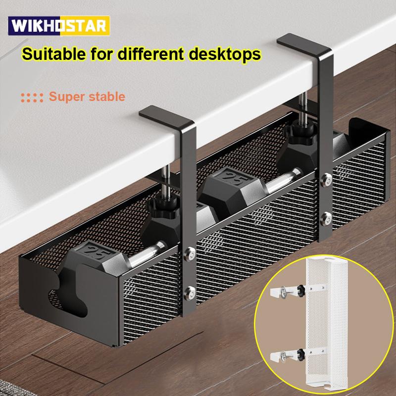

Undertable Storage Rack Metal Cable Tray Adjustable Computer Desk Wire Organizer without Perforated Home Storage Accessories слонова кістка