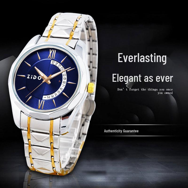 

Zido High-End Men s Waterproof Luminous Quartz Steel Band Watch Bare Watch білий