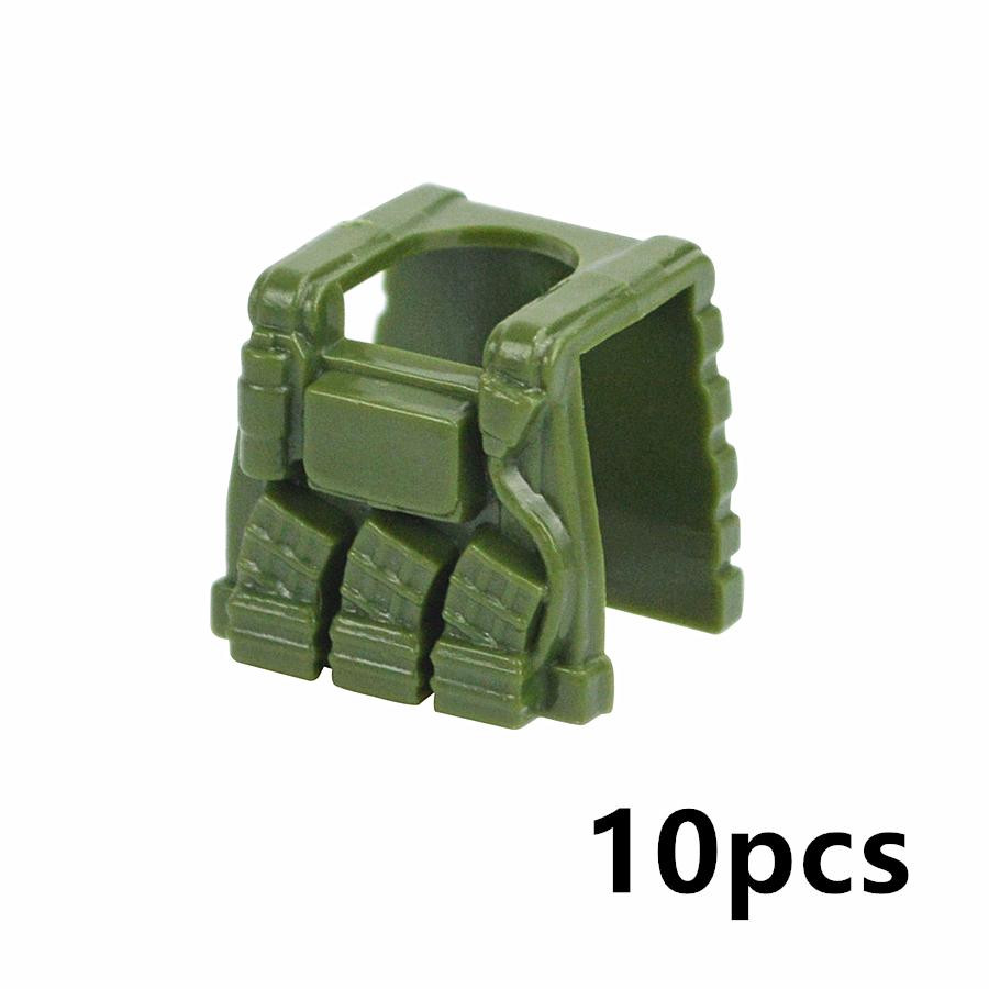 WW2 Militärzubehör Brick City Polizeikräfte Helm Rucksack Schwere Rüstung Weste Baustein Soldatenfiguren Waffe Kinderspielzeug