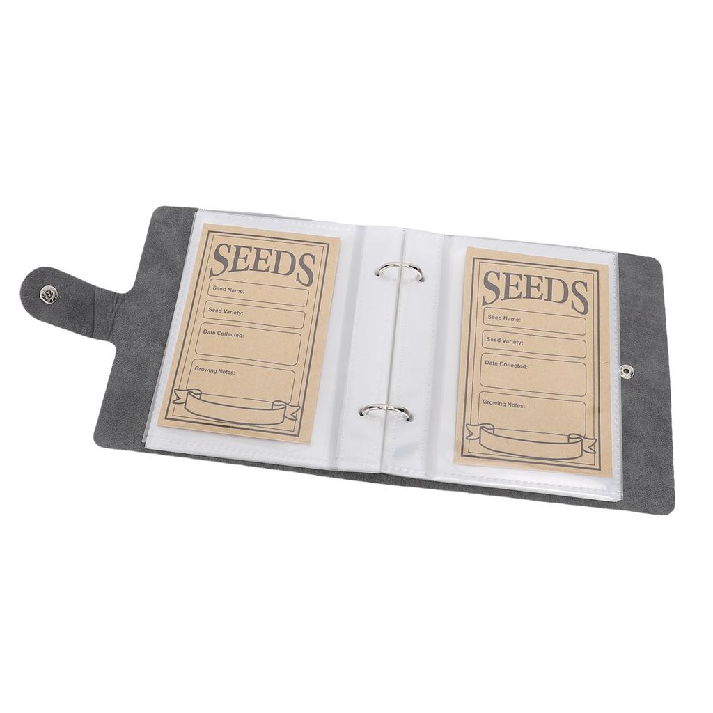 Plant Sample Organizer PU Leather Book and 50 Resealable Kraft Paper Envelopes for Vegetable Flower Samples Storage