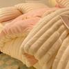 1.2M Bed Winter Plush Four Piece Set Double Sided AB Style Comfortable Keep Warm Quilt Cover Dormitory 3-piece Bed Sheet Set