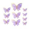 10 Pcs/set Purple Pink Acrylic Butterfly Cake Decoration Happy Birthday Cake Topper Handmade Painted for Wedding Birthday Party
