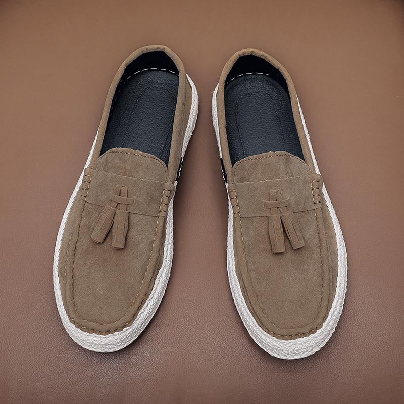 

Мужские туфли для платья Повседневные Мужские Туфли Су Ле Фу из замшевого материала Удобные и Нескользящие Туфли на плоской подошве Обувь для ходьбы 39 хаки
