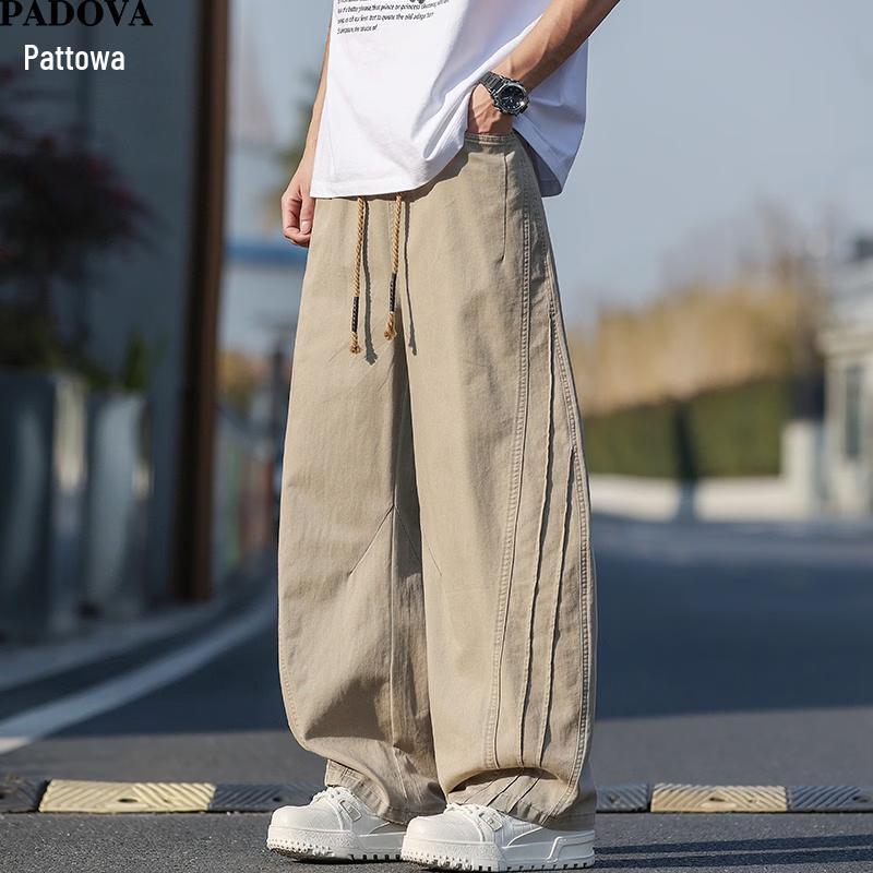 Patuowa Men s Summer Loose Wide-Leg Cargo Pants 3XL