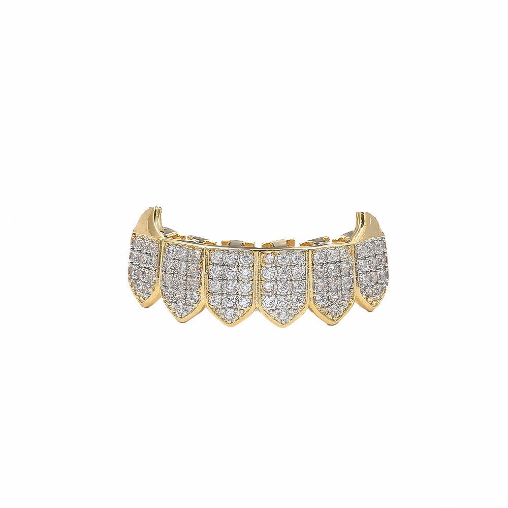 Colorful Zirconia Gold Hip Hop Tooth Ornaments for Halloween