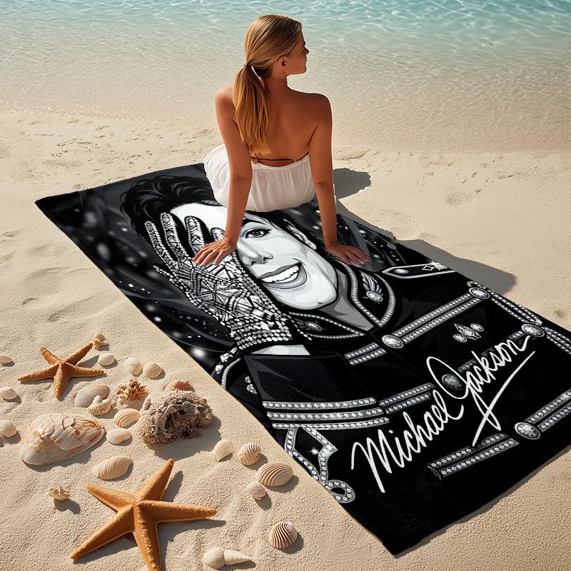 Michael Jackson Stilvolles Digitaldruck Strandtuch Schnelltrocknende Saugfähige Decke Für Strand Pool Fitnessstudio Reisen