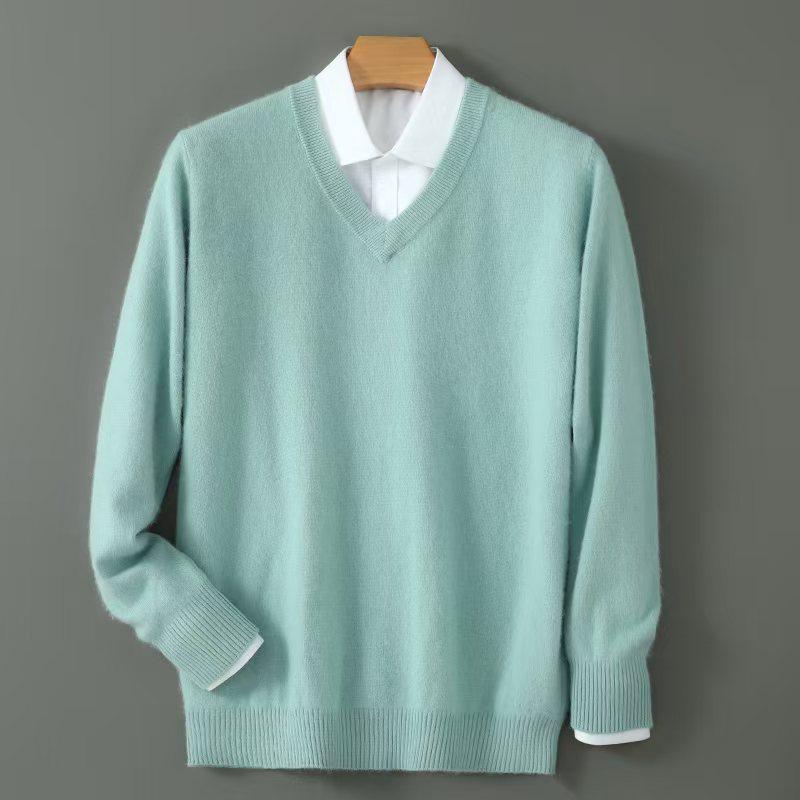 Men's Luxury Cashmere Knit V-Neck Sweater - Autumn/Winter Collection
