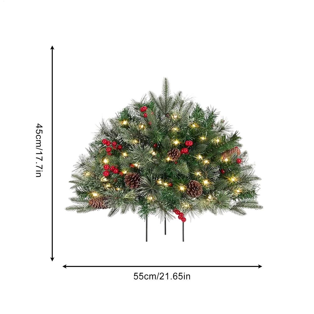 Outdoor Christmas Urn Filler Urn Filler Outdoor Ornaments Branches Ornaments Sparkling Light Decor For Cemetery Porch Front Yard