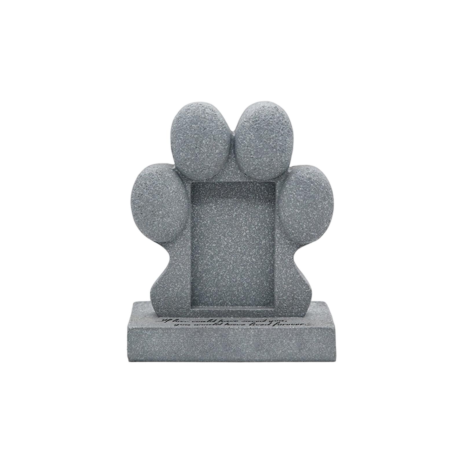 

Pet Paw Print Memorial Stone Resin Animal Grave Marker Garden Ornament for Outdoor Indoor Use Durable Craft Decoration One Size