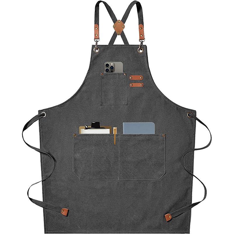 Thickened Canvas Apron for Kitchen, Gardening, Barista, and Hairdressing – Customizable Design