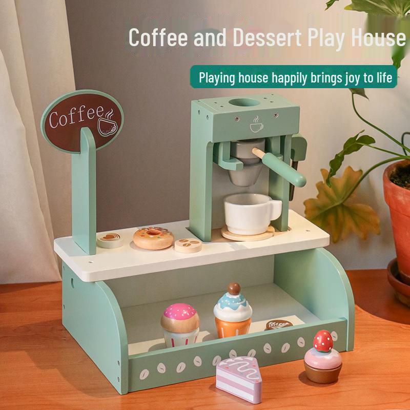 Children's Wooden Tea Party Set with Cutting Toys