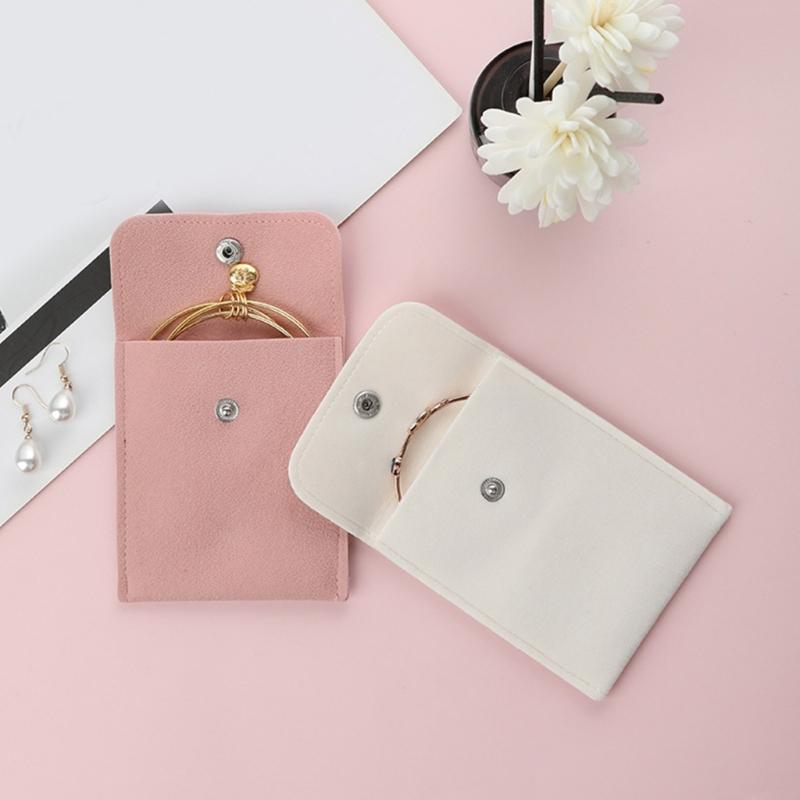 12pcs Convenient Flannel Jewelry Pouches Small Fabric Bags With Snap Closure For Jewelry Storage And Gift Packaging