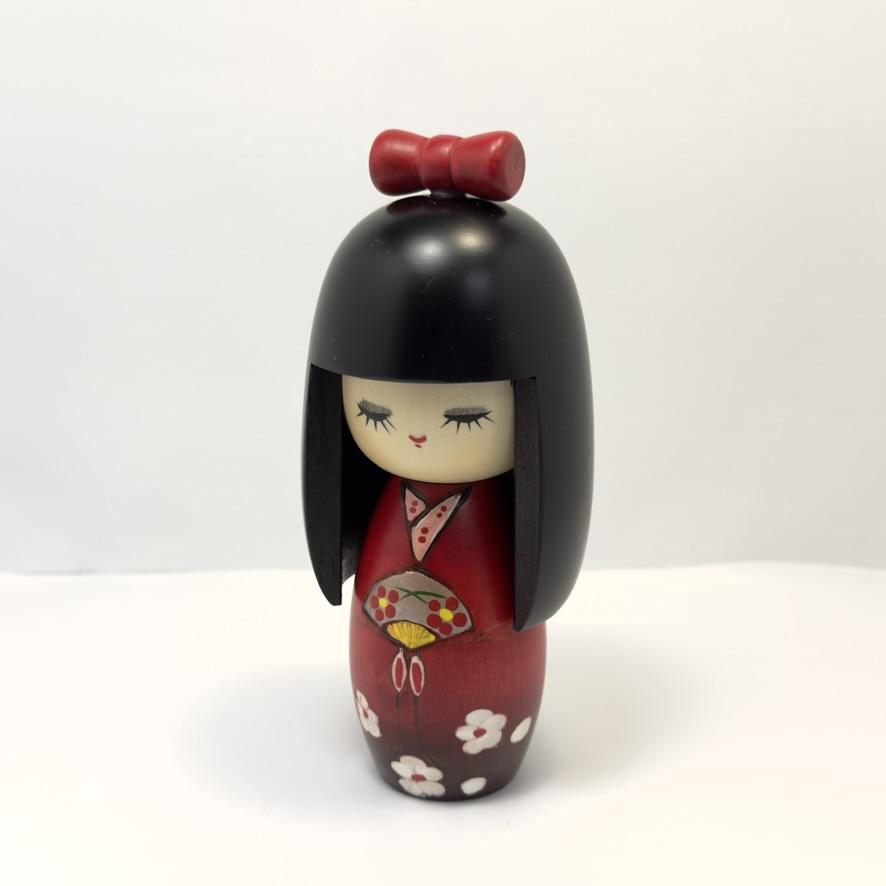 Usaburo Wooden Kokeshi Doll Mai Kimono Girl 14.5cm Made in Japan