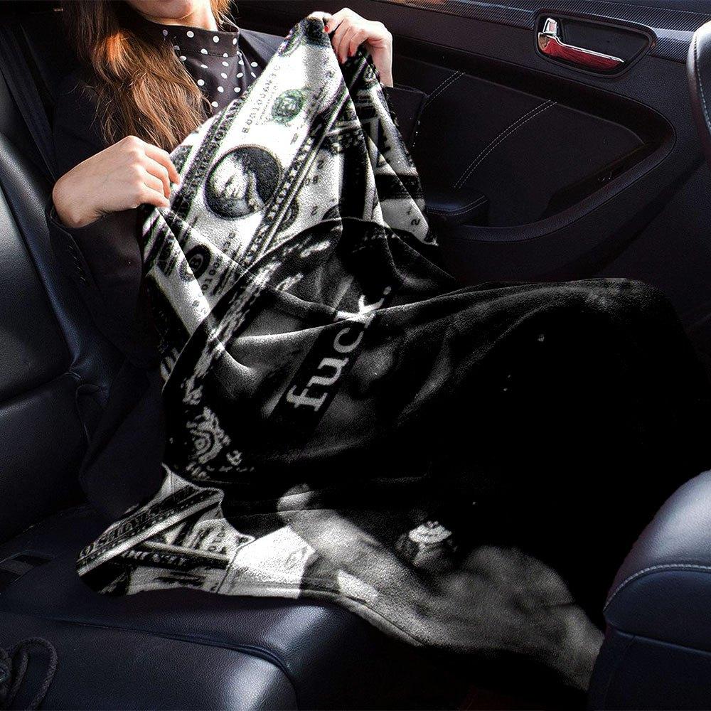 1pc 2Pac Hip Hop Blanket Soft Lightweight All Season Multi Purpose Throw for Sofa, Bed, Office & Picnics, French Style with Iconic Album Art & Quotes