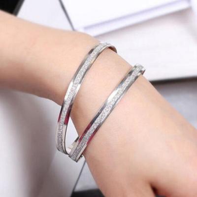 Pulsera Exquisita Inalterable para Mujer Simple Círculo Esmerilado para Fiesta Citas