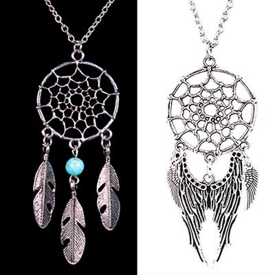 Necklace Ethnic Dream Catcher Women Feather Wing Chain Necklace for Banquet