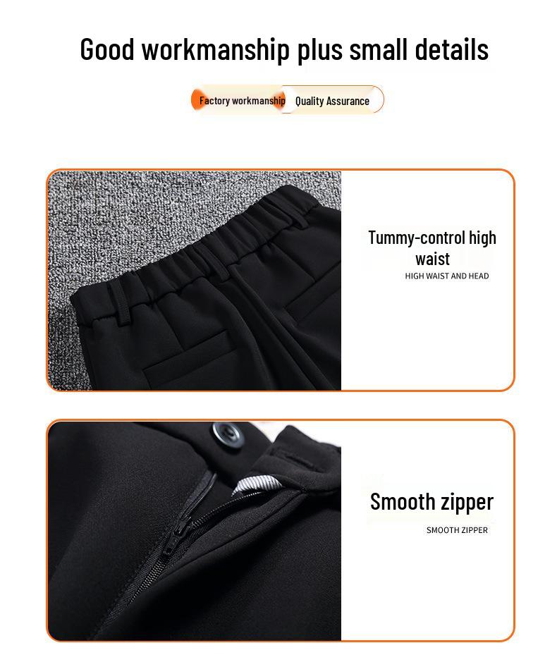 Damen Schwarze Schlankmachende High-End Weitbein Anzughose - Frühjahr 2025 Kollektion