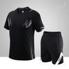 Mens Short Sleeve Sports Tee Gym Fitness Jogging Track Football Shirts Fashion Round Quick Dry Keep Cool Sets