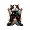Skeleton Black Cat Acrylic Hanging Ornament - Halloween Decor for Car, Rearview, Home, Bag & Gift (1 Piece)
