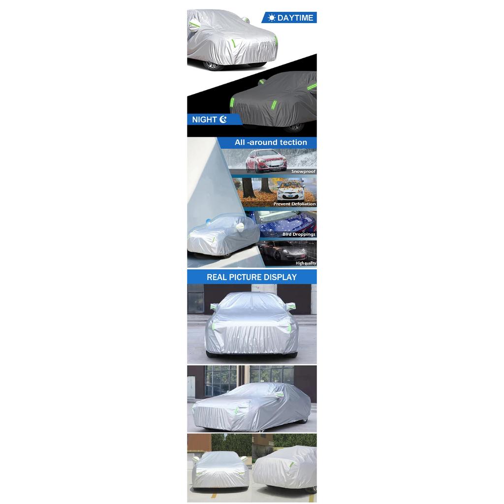 Car Cover Outdoor Protection Full Exterior Snow Cover Sunshade Dustproof Oxford Protection Cover Universal for Hatchback Sedan