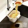Foldable Hanging Sink Strainer Basket Colander Kitchen Food Fruit Residue Filter for Kitchen Organization Use