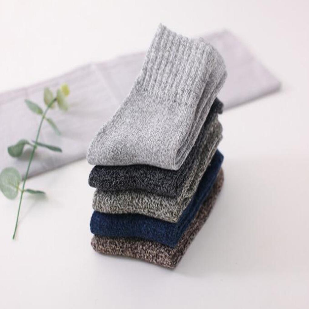 1 Pair Men Socks Winter Cold Weather Nonslip Hosiery Comfortable Foot Warmer Middle Tube Soft Dressing Clothing Footwear