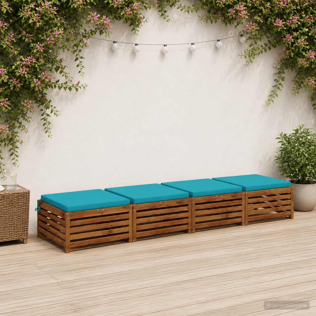 4 piece seat cushions SOEST 4 pcs. 100percent  Polyester Turquoise