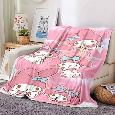 1pc My Melody Blanket Lightweight Flannel Throw for Sofa Bed Travel Camping Livingroom Office Couch Chair