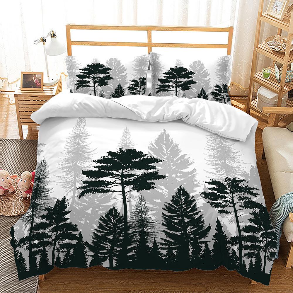 

Bed Three-Piece Plant Series Bamboo And Wood 3D Digital Printing Quilt Kit 135 * 200 (two-piece set) 90g