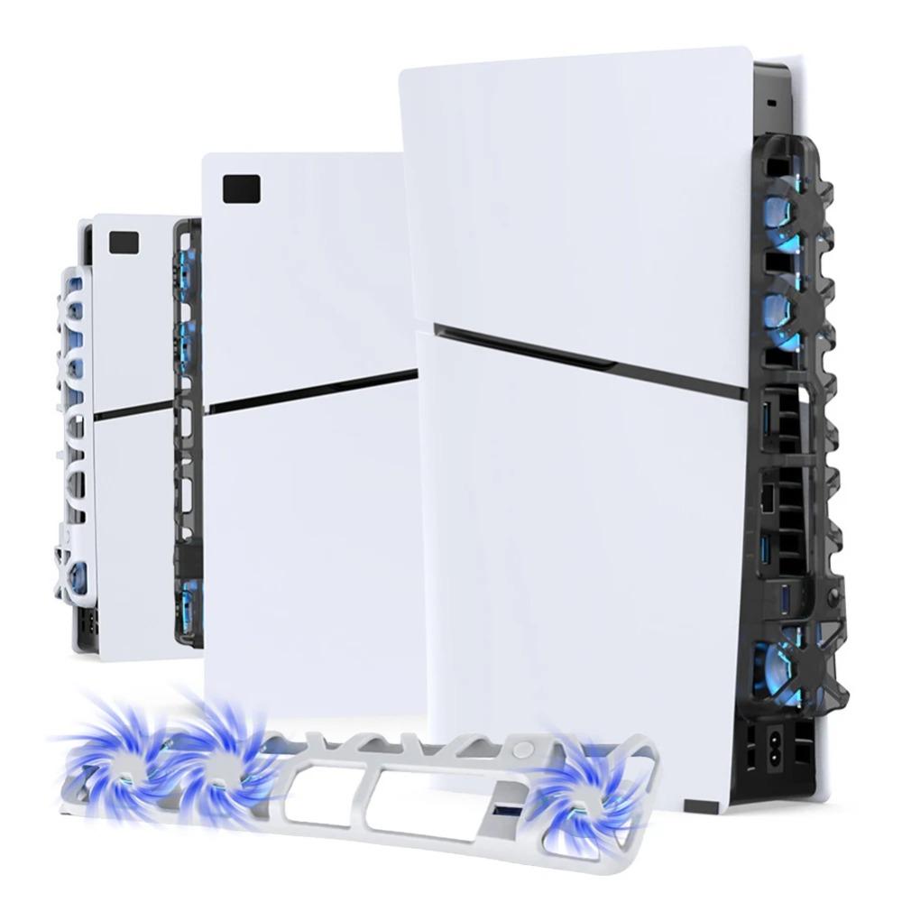 Cooling Fan with LED Light and 3 Fans Efficient Cooling System USB DC 5V Cooling Game Accessories 1100 RPM for Slim Console
