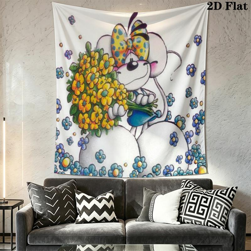diddl Wall Tapestry Aesthetic Wall Hanging Printed Fabric Blanket Decorative Tapestries for Bedroom Living Room Home Decor