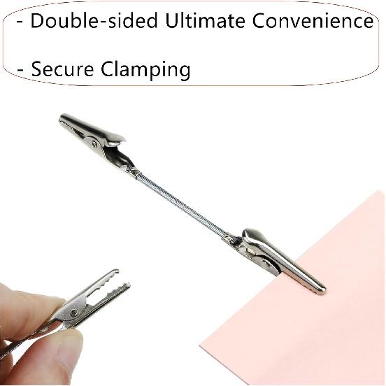 10 Pcs Double Sided Metal Alligator Clips for Crafts, Photos, Notes, Silver