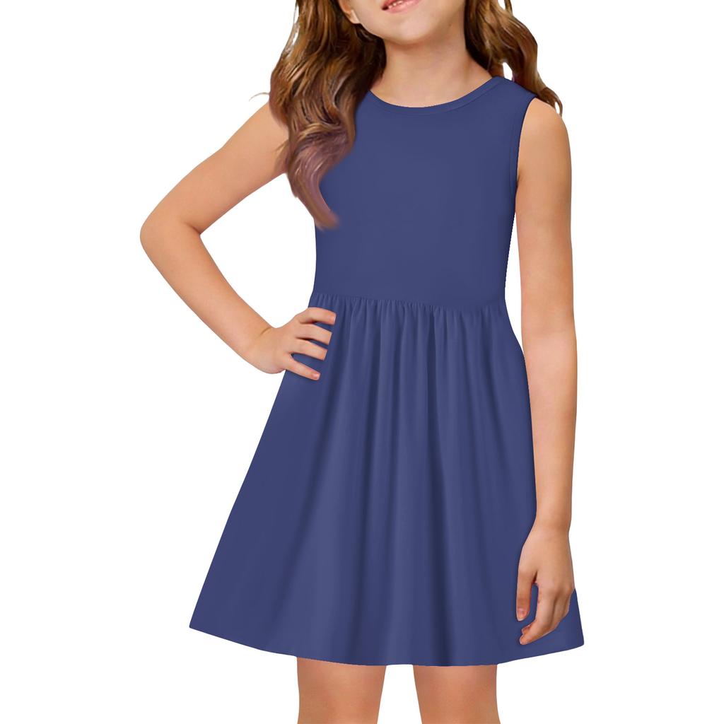 Girls' Summer Princess Dress - A-Line Vest Splice Dress