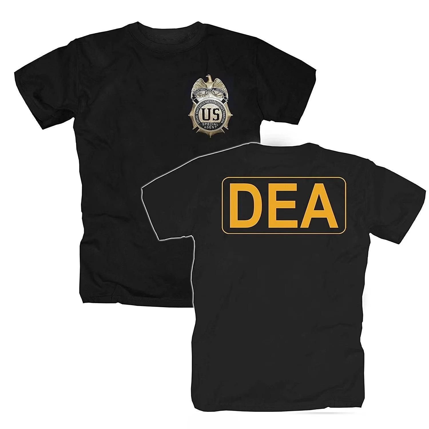 

Футболка DEA US Federal Interdiction Agency с графикой значка DEA, унисекс, 100% хлопок, 2026 Summer New, дышащая, с коротким рукавом 4XL