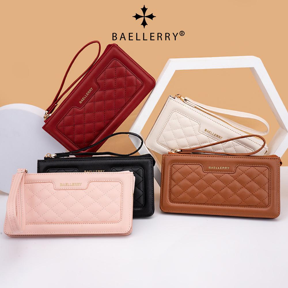 Baellerry Women's Cell Phone Bag Multi-card Slot Long Purse Zipper Coin Purse Fashion Pu Leather Wallet with Lanyard