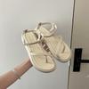 Niche retro design sense toe sandals women's 2025 summer new comfortable skirt thick-soled non-slip beach shoes