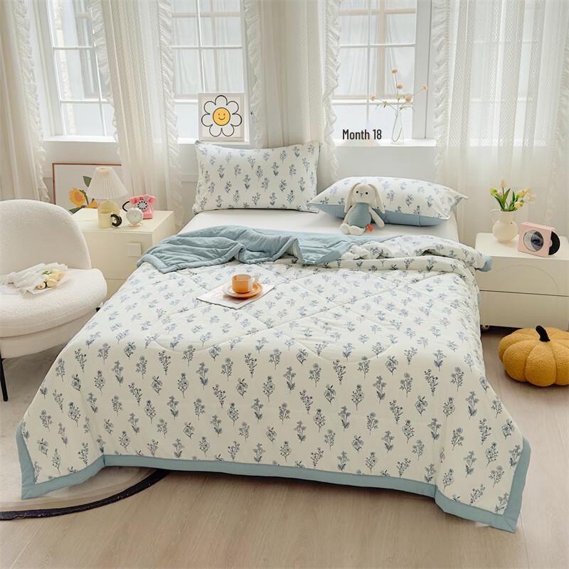 Jumeng Home Textiles Fresh Print Bubble Cotton Summer Quilt