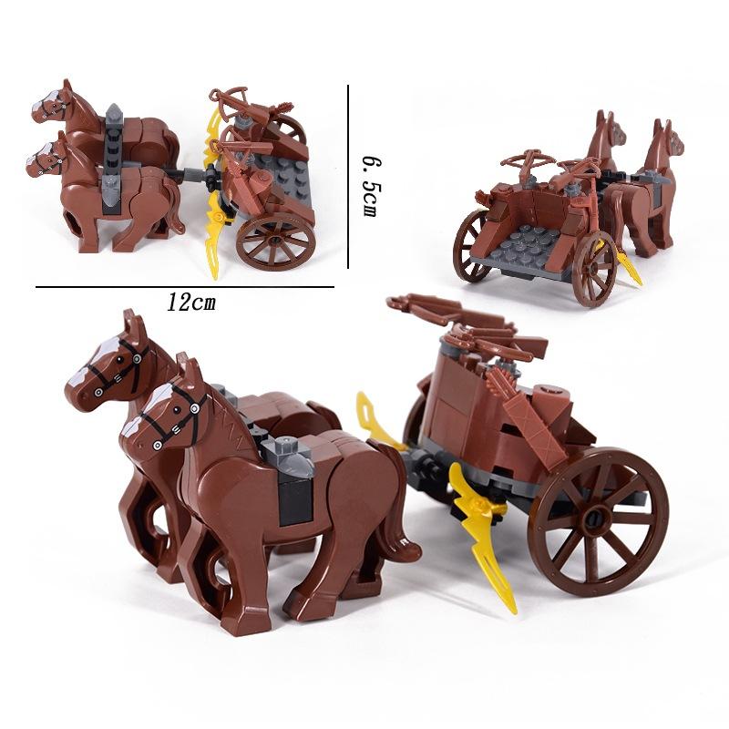 Military-Style Superior-Grade Moc First-Class Middle Ages War-Horse High-Standard Chariot Premium-Quality War Top-Grade Elephant High-Standard