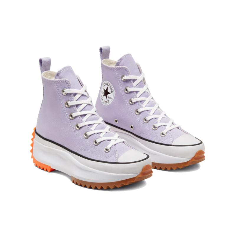 Converse Run Star Hike Synthetic Leather Trendy Comfort High Top Espadrilles Unisex Purple