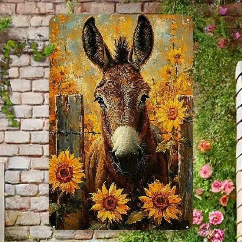 Retro Metal Animal Wall Art for Home Kitchen Farm Cafe Garden
