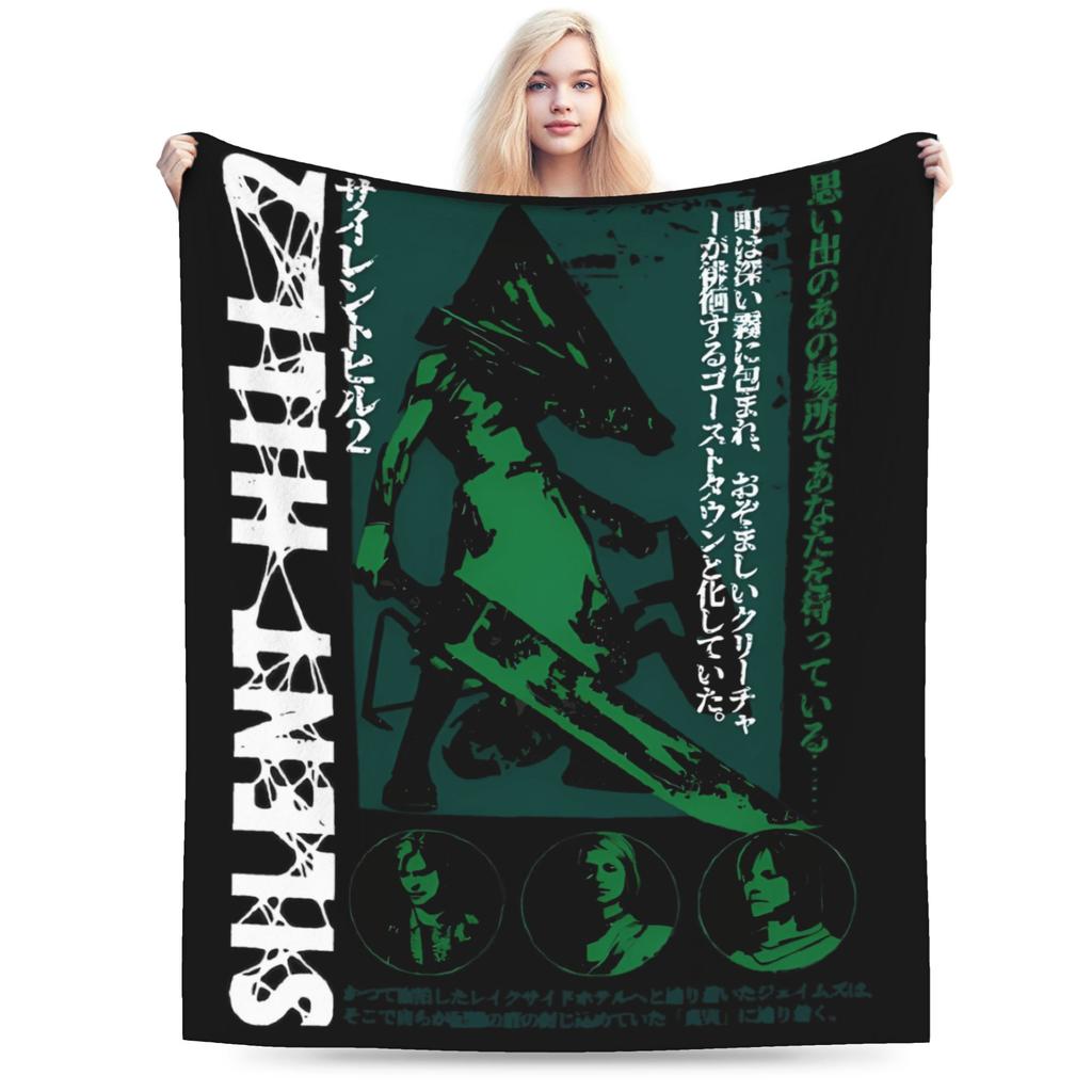 Warm BlanketGirls Boys Camping Silent Hill Throw Blanket Run Heather Flannel Bedspread For Bedroom Funny Sofa Bed Cover