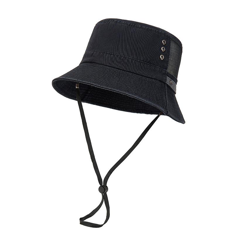 Мужская уличная шляпа от солнца Весна Лето Дышащая Рыбацкая шляпа Шляпа от солнца чёрный