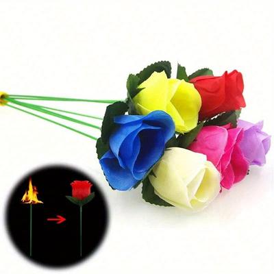 1pc Magic Rose Flame Wand - Durable Stage & Party Illusion Props Suitable For Weddings, Anniversaries, Valentine's Day, Halloween