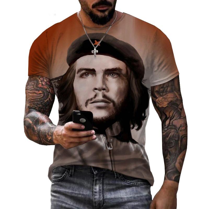 Ανδρικό T-Shirt με Γραφικό Che Guevara 3D Ρούχα Μόδα Harajuku T-Shirts Αναψυχής Λαιμόκοψη O Κοντομάνικο Πουλόβερ Καλοκαιρινά Φαρδιά Μπλουζάκια