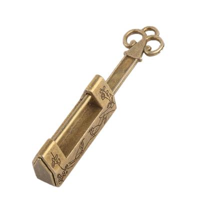 Old Style Brass Flower Carved Locks Lock and Key Padlock Antique Locks