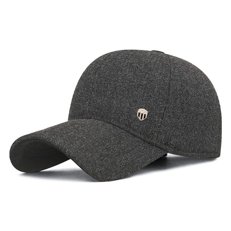 

Мужская зимняя шапка для мужчин среднего и пожилого возраста, теплая бейсболка для отца, шапка для дедушки, бархатная шапка с защитой ушей серый