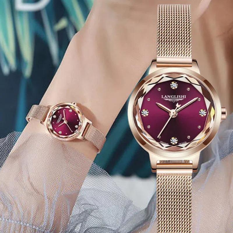 Mini Dameklokke Rustfritt Stål Mesh Rem Vanntett Mote Trendy Enkel Liten Temperament Kvarts Klokke for Kvinnelige Studenter