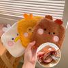 Women Sanitary Napkin Cosmetic Bag Girls Korea Soft Cute Bear Dog Coin Purse Card Case Holder Flannel Storage Bag Clutch Bags