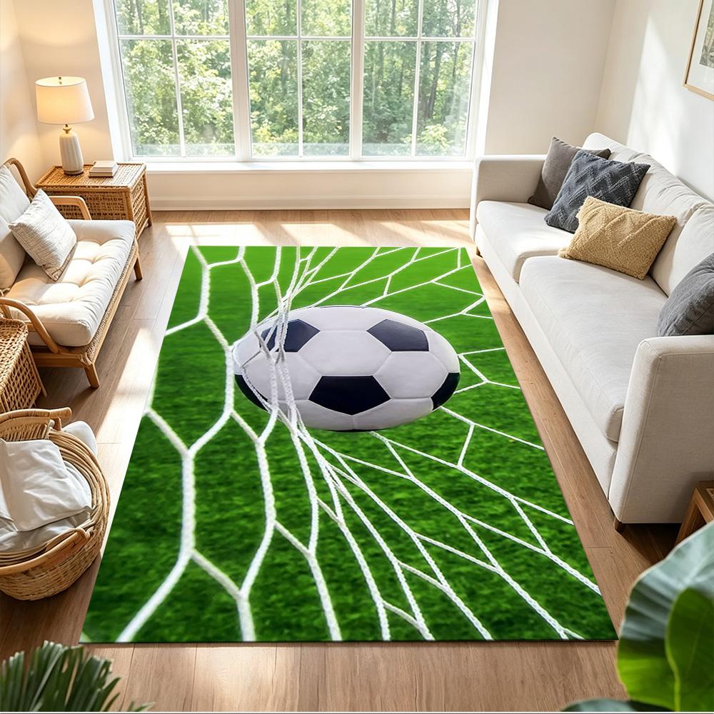 Soccer Pulse Art Splash Non-Slip Home Carpet Design for Office Decor Living Room Bedroom Gift